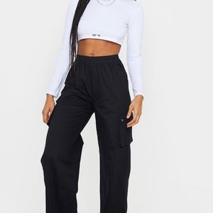 ❌SOLD❌  black wide leg cargo pants